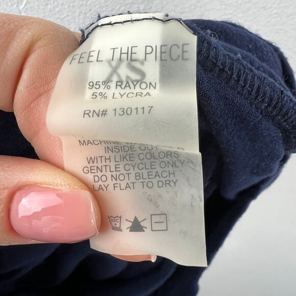 FEEL THE PIECE by TERRE JACOBS Navy Blue Short Sleeve Cold Shoulder Romper XS/S - Picture 6 of 6